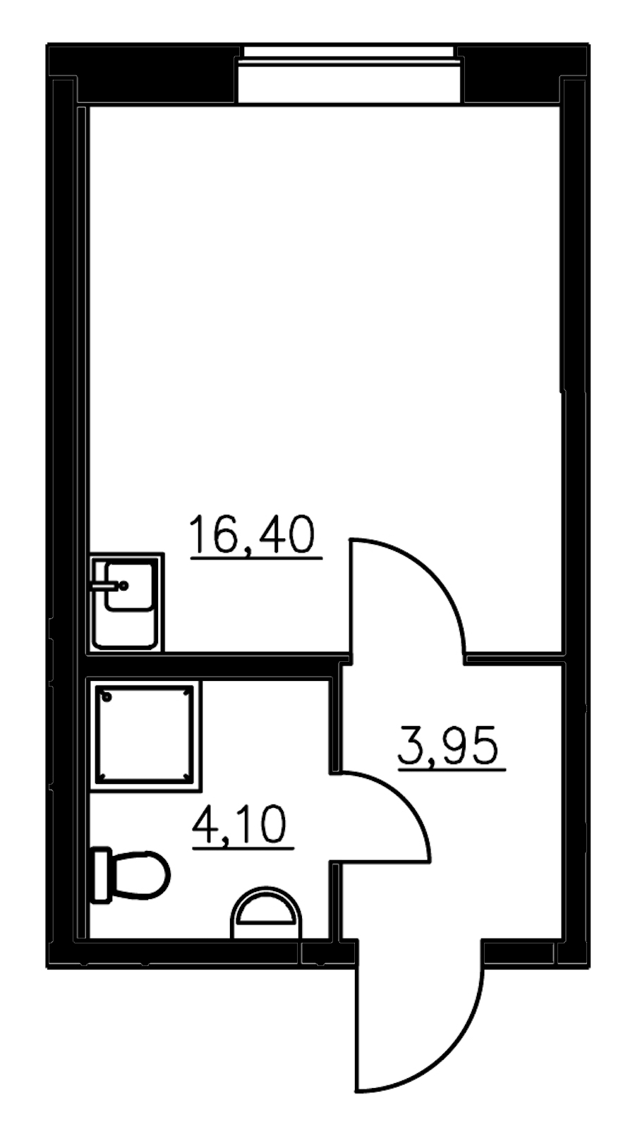 Квартира студия 24.45 м², 2/23 эт., ЖК «Город Первых»